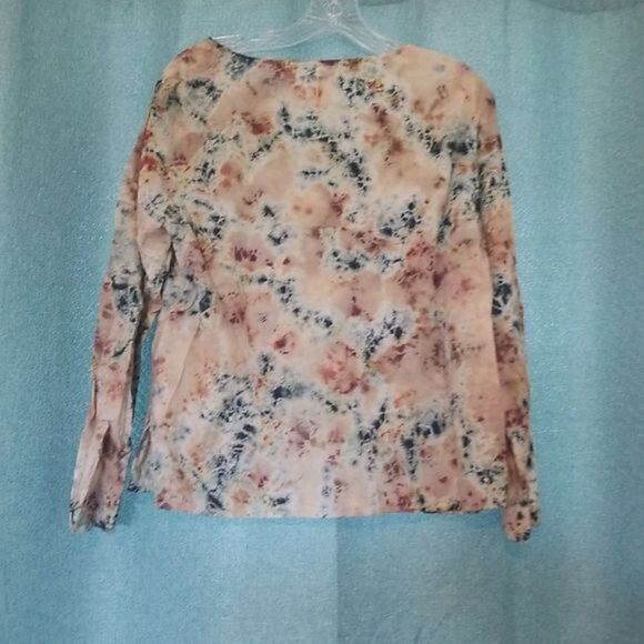 Mythos women's long sleeve 100% cotton floral womens top size medium - Picture 3 of 5